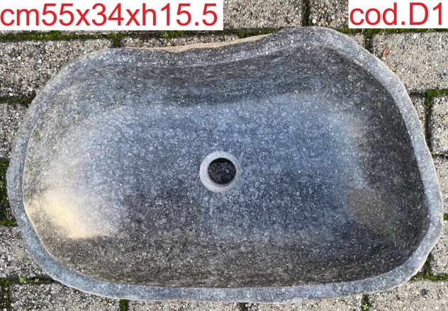 Lavabo lavandino da appoggio in pietra sasso di fiume 4