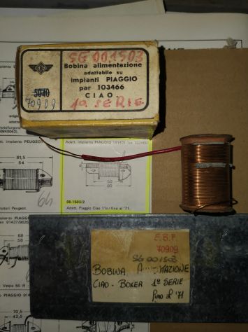 Bobina alimentazione coil Piaggio Ciao Boxer prima serie EBF 70909 SGR 001503 PG