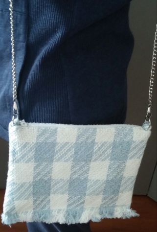 BORSA PIATTA CON TRACOLLA IN PIED DE POULE - Foto 7