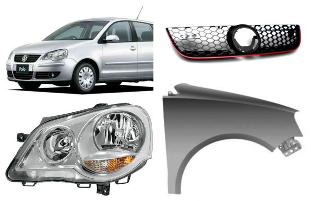 Volkswagen Polo cofano fanale ricambi ossatura radiatore 05 06 07 08 09