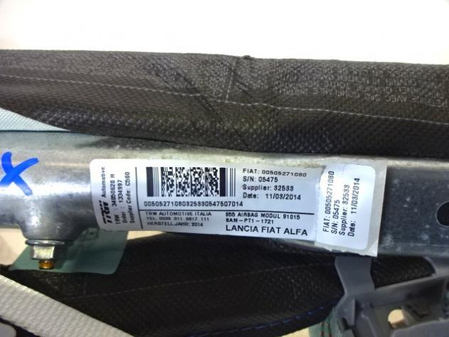 505271080 AIRBAG LATERALE A TENDINA LATO SINISTRO ALFA ROMEO MITO 1.3 D 62KW 5M 3P (2014) RICAMBIO USATO - Foto 2