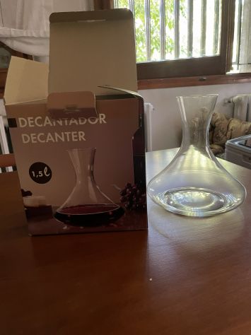 Lotto 3 decanter vino in vetro – 2 nuovi + 1 in omaggio