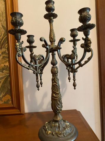 coppia CANDELABRI in metallo originali anni '70 - Foto 3