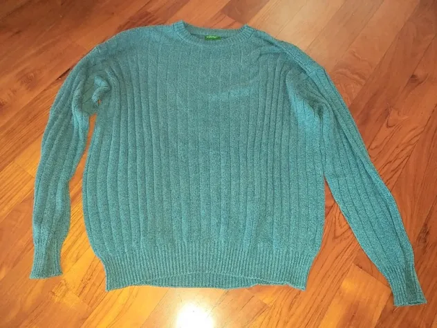 lotto 5 maglie uomo tagli xl cotone. 1 azzurra Benetton 1 marroncina Benetton 1 - Foto 2