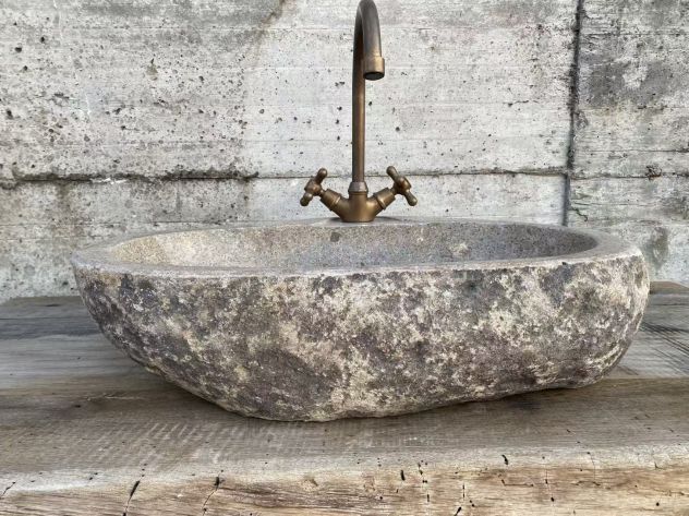 Lavabo lavandino da appoggio in pietra naturale 3 - Foto 2