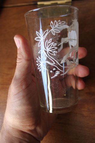 Vintage bicchiere con cavallo bianco anni 50/60 coppia di due da collezione glas - Foto 2