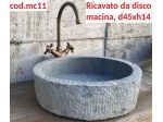 Lavabo lavandino ricavato dal disco macino antico
