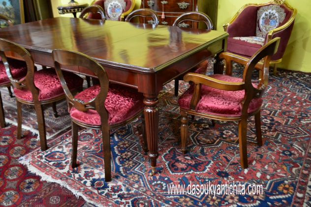 Tavolo da pranzo in mogano stile inglese allungabile fino a 326 cm - Foto 5
