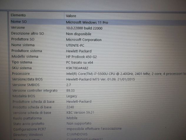 NOTEBOOK PORTATILE HP  450 G2 CORE I7+8GB+250SSD+WINDOWS 11 - Foto 10