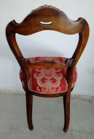 Sedie stile Luigi XVI in Legno Noce 4 pz imbottite - Foto 3