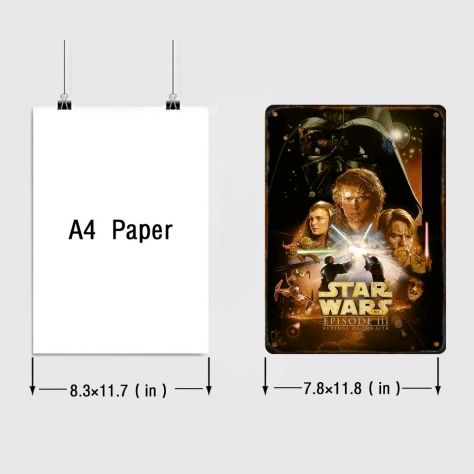 PLACCA POSTER METALLO GUERRE STELLARI VINTAGE METAL TIN STAR WARS - Foto 3