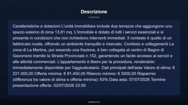 Immobile in asta di 123 m² con più di 5 locali in vendita a Gavorrano - Foto 11