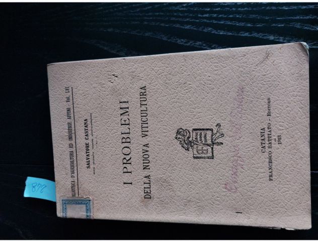 Castana Salvatore. I problemi della nuova viticoltura, Battiato 1913