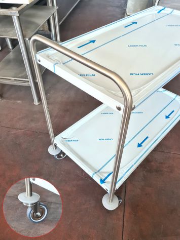 carrello di servizio inox a due piani usato - Foto 4