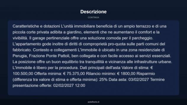 Immobile in asta di 107 m² con più di 5 locali e box auto in vendita a Perugia - Foto 17