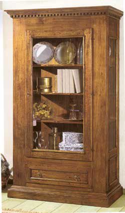 Vetrinetta 1 porta 1 cassetto stile arte povera cod 11408