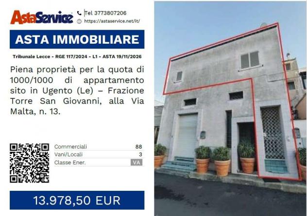 Tribunale Lecce - RGE 117/2024 - L1 - Tribunale Lecce - RGE 117/2024 - L1 - ASTA 19/11/2026