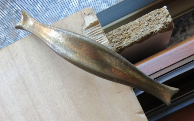 VECCHIA MANIGLIA IN OTTONE LAVORATO VITI IN FERRO PER MOBILI - - Foto 5