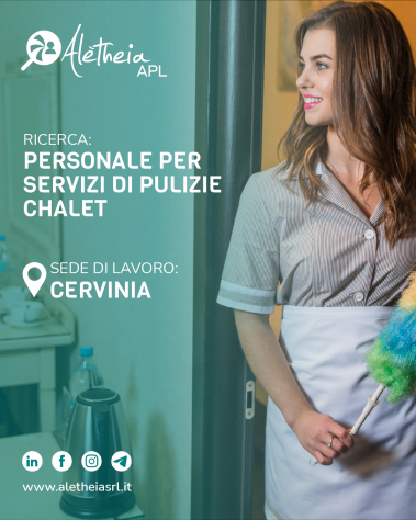 Personale per servizi di pulizie per Chalet