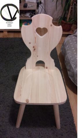 SEDIA TIROLESE CUORE IN PINO GREZZO
