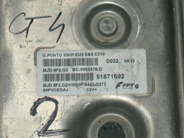 51871692 ECU FIAT GRANDE PUNTO EVO 51871692 MJD 8F2.G2 HW00P MJD8F2.G2 - Foto 2