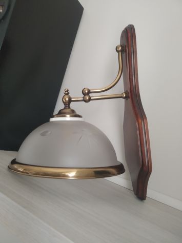 Lampadario in ottone e legno - Foto 3