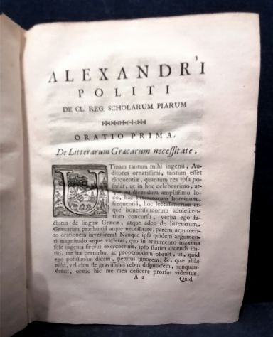 (Importante Settecentina Lucca/Pisa)  ALEXANDRI POLITI…ORATIONES XII AD ACADEMIA - Foto 3