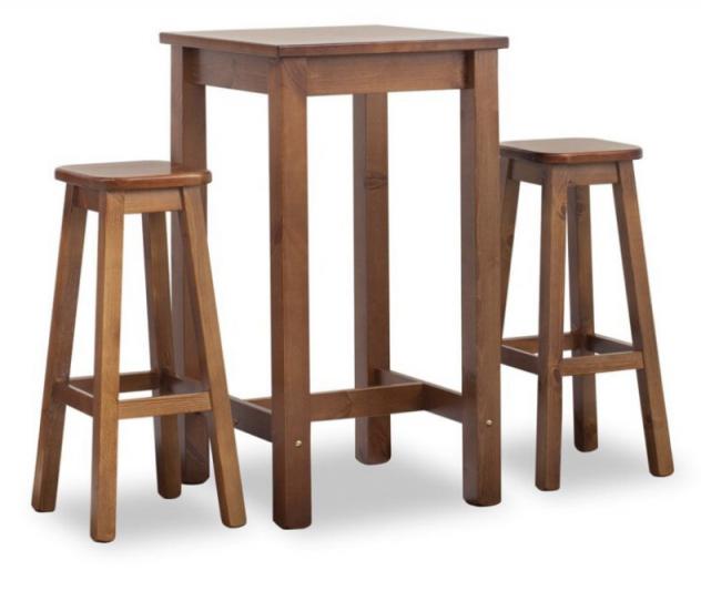 set tavolo alto 60x60x3 con 02 sgabelli