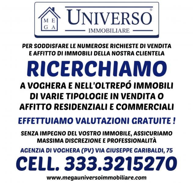 RICERCHIAMO APPARTAMENTI A VOGHERA E D'INTORNI