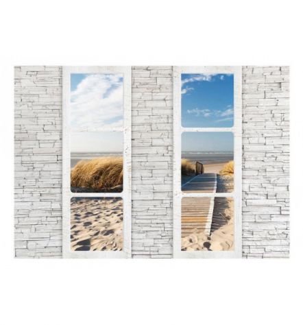 Fotomurale Adesivo Con Finestre Sulla Spiaggia Arredalacasa - Foto 2