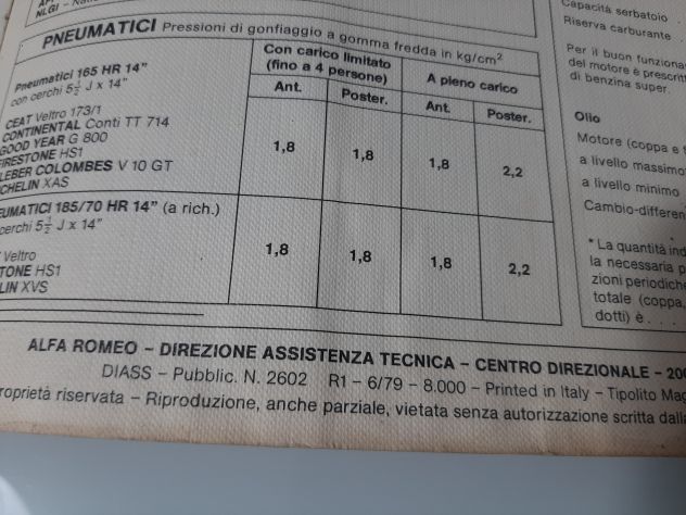 ALFA ROMEO ALFETTA 2000 L USO E MANUTENZIONE  ANNO 1979   ORIGINALE - Foto 3