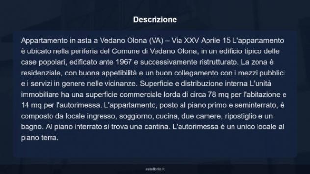 Immobile in asta di 78 m² con più di 5 locali e box auto in vendita a Vedano Olona - Foto 17