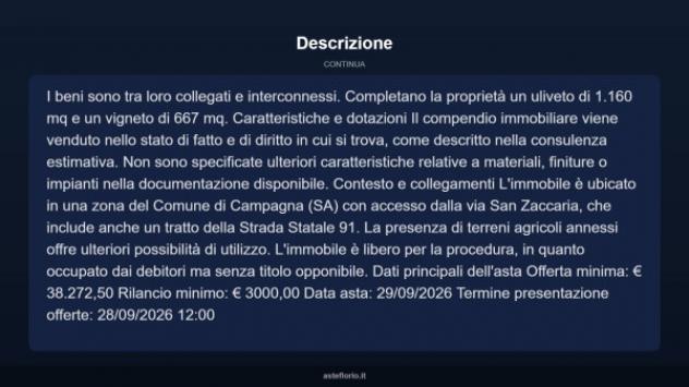 Immobile in asta di 289 m² in vendita a Campagna - Foto 4