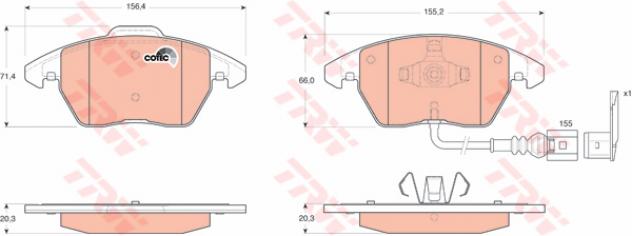 Trw Pattini Freno Audi A3/Vw Golf V -Seat Leon (05- Gdb1550