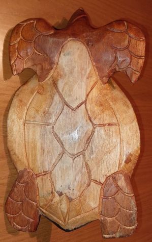 Scultura artigianale di una tartaruga realizzata in legno. - Foto 5