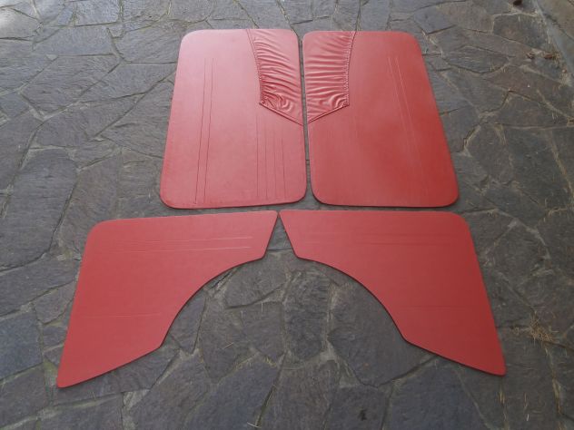 SERIE COMPLETA PANNELLI PORTA INTERNI PER FIAT 850 BERLINA 1° PRIMA SERIE ROSSI - Foto 2