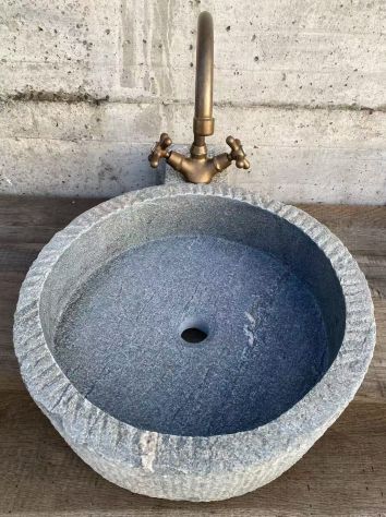Lavabo lavandino ricavato dal disco macino antico - Foto 2
