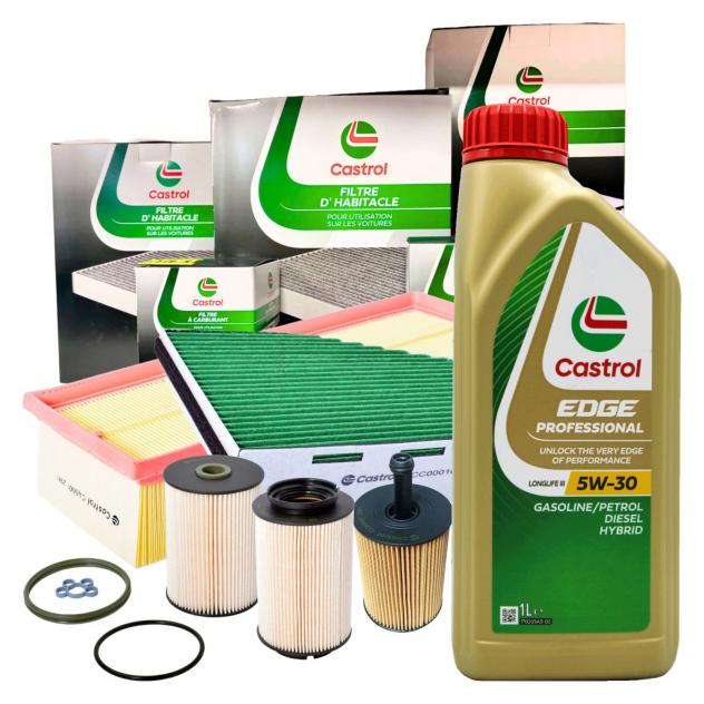 Kit Tagliando Castrol Golf V 1.9 2.0 TDI 4 Filtri + 5L Castrol EDGE Longlife 3