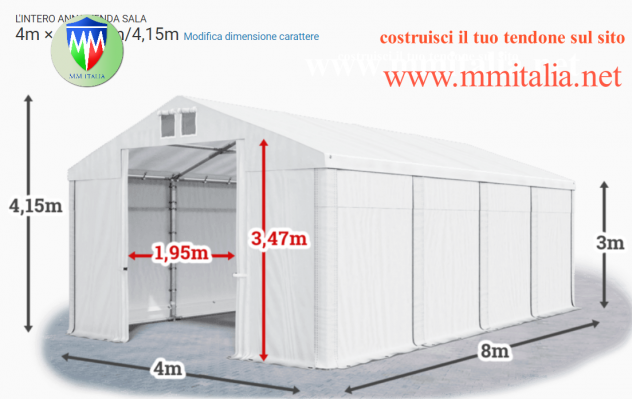 Tendoni rimessaggio camper 4 x 8 x 3 /4,15  mt € 1.756,00 Professional - Foto 6