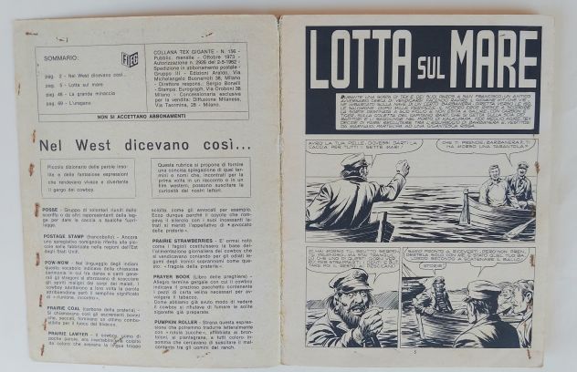 Tex Willer n.156/Ottobre 1973: "Lotta sul mare" Edizioni Araldo, - Foto 2