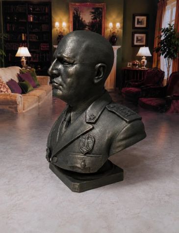 Benito Mussolini Il Duce Statua Busto decorativo stile storico dal 1922 al 1943 - Foto 4
