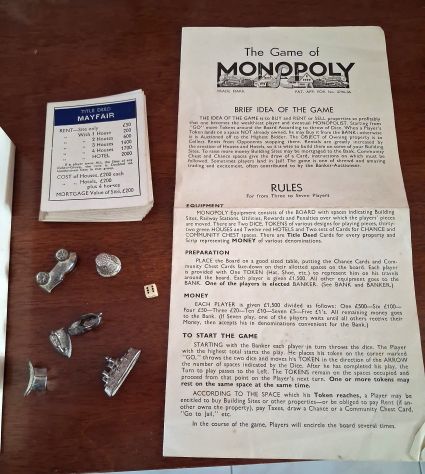 Monopoly da Collezione in edizione standard della fine degli anni '30, prodott - Foto 4