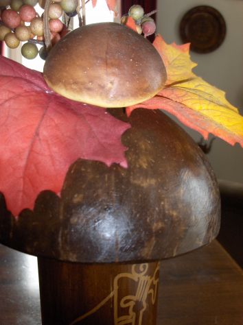 Antico Sopramobile Fungo Legno Artigianato Italian - Foto 7