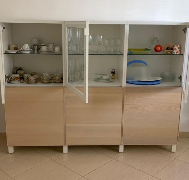 Credenza IKEA legno chiaro e bianco - ottime condizioni - Foto 2