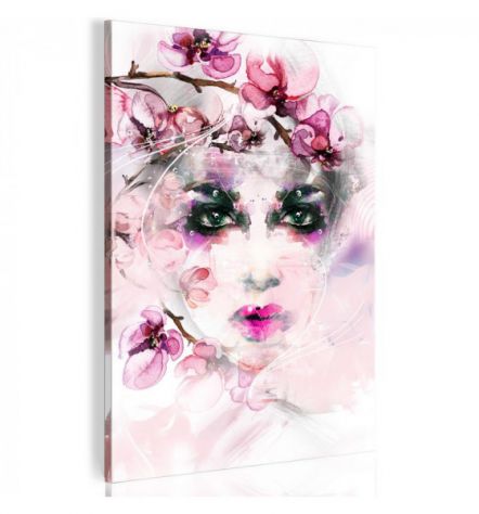 Quadro Donna Con I Fiori Rosa - ARREDALACASA