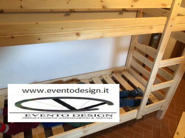 Letto a castello in pino grezzo - Foto 7