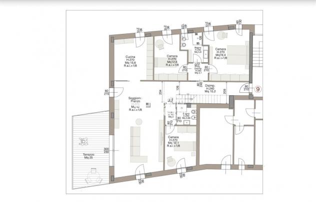 FAENZA - Nuovo attico in contesto di prestigio con ampia zona esterna e 3 camere più studio - Foto 6