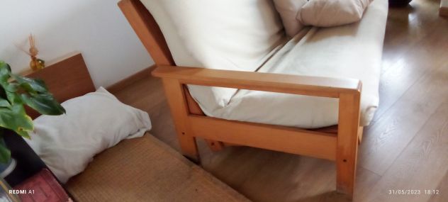 Divano Letto di 200 cm x 140 cm in legno di faggio naturale ON FUTON - Foto 5