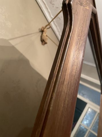 Specchiera vintage cornice dorata e vetro molato - Foto 5