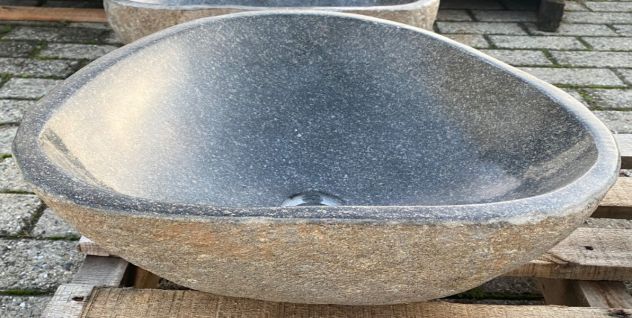 Lavabo lavandino da appoggio in pietra sasso di fiume 3 - Foto 7